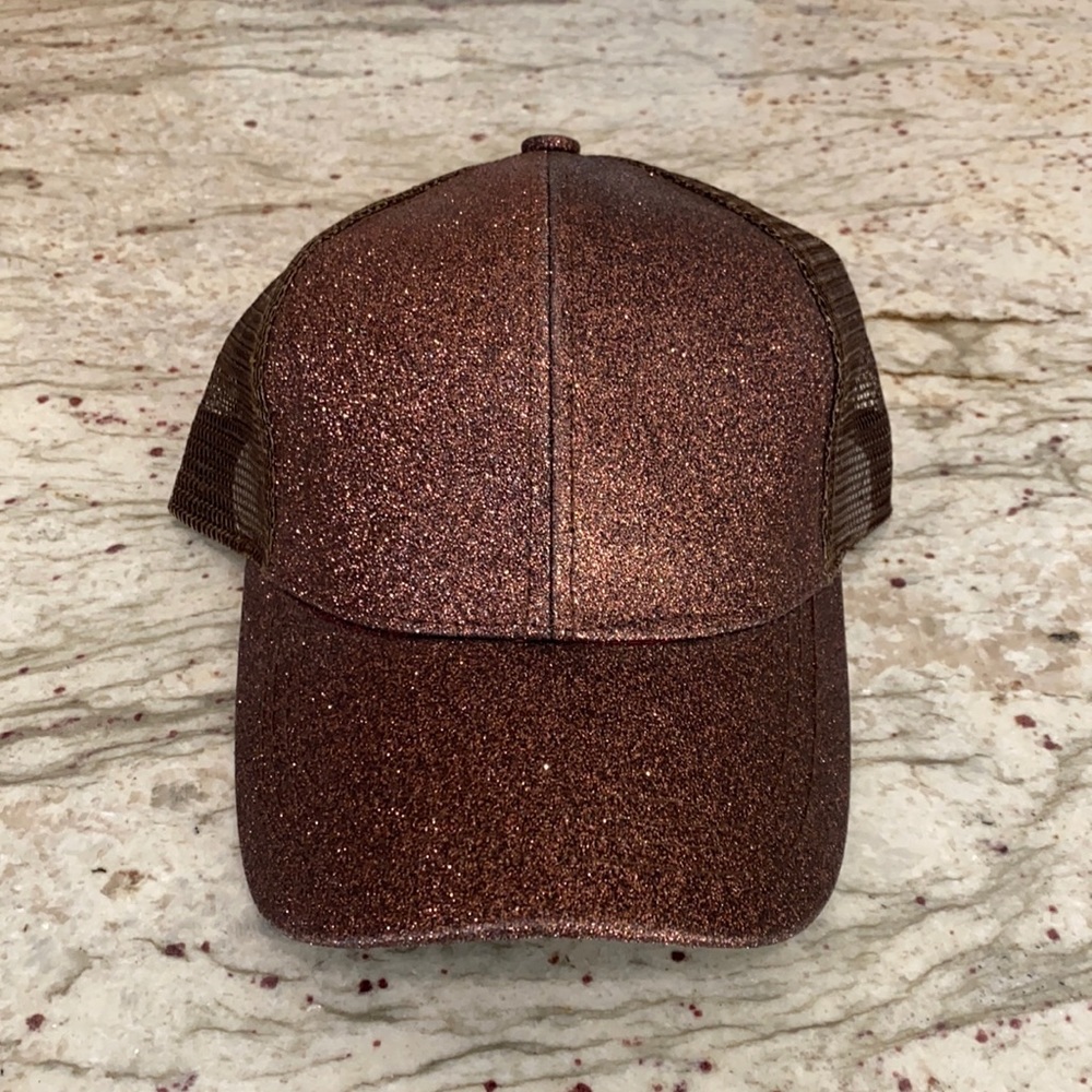 NWT C.C, Chocolate Sparkle Pony Cap